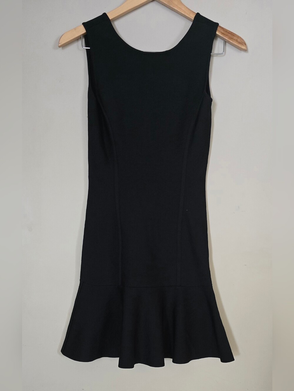 BCBG Classic Black Sleeveless Flounce-Hem Dress
